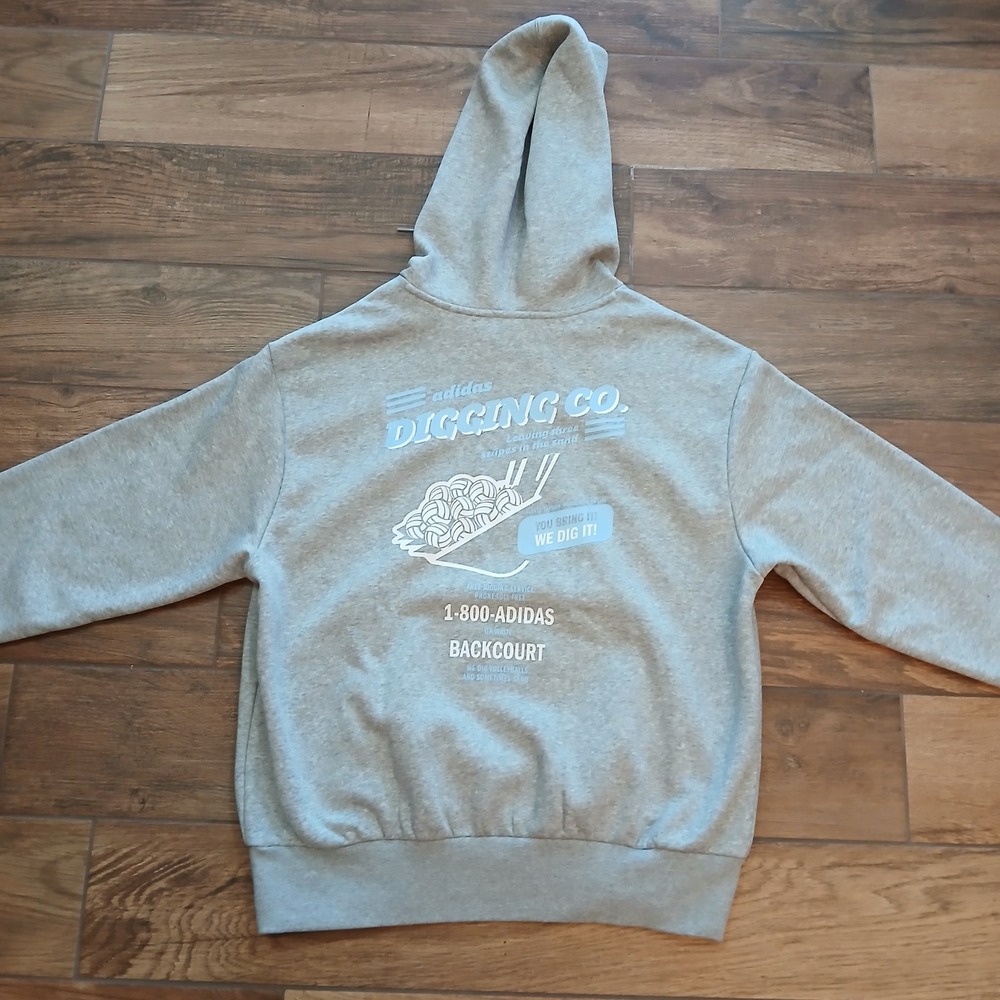 Adidas Hoodie Womens Medium Grey‎ Digging Co. Volleyball Graphic Sweatshirt